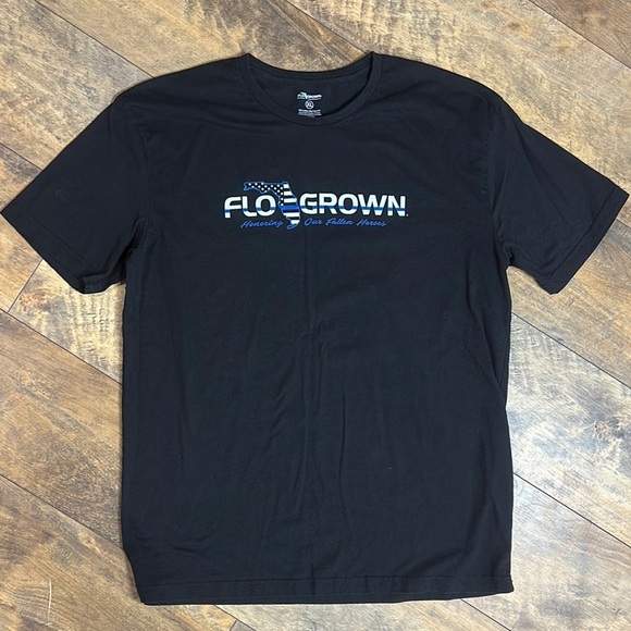 FLO GROWN Blue Line Men's T-Shirt, Size XL - Picture 3 of 6